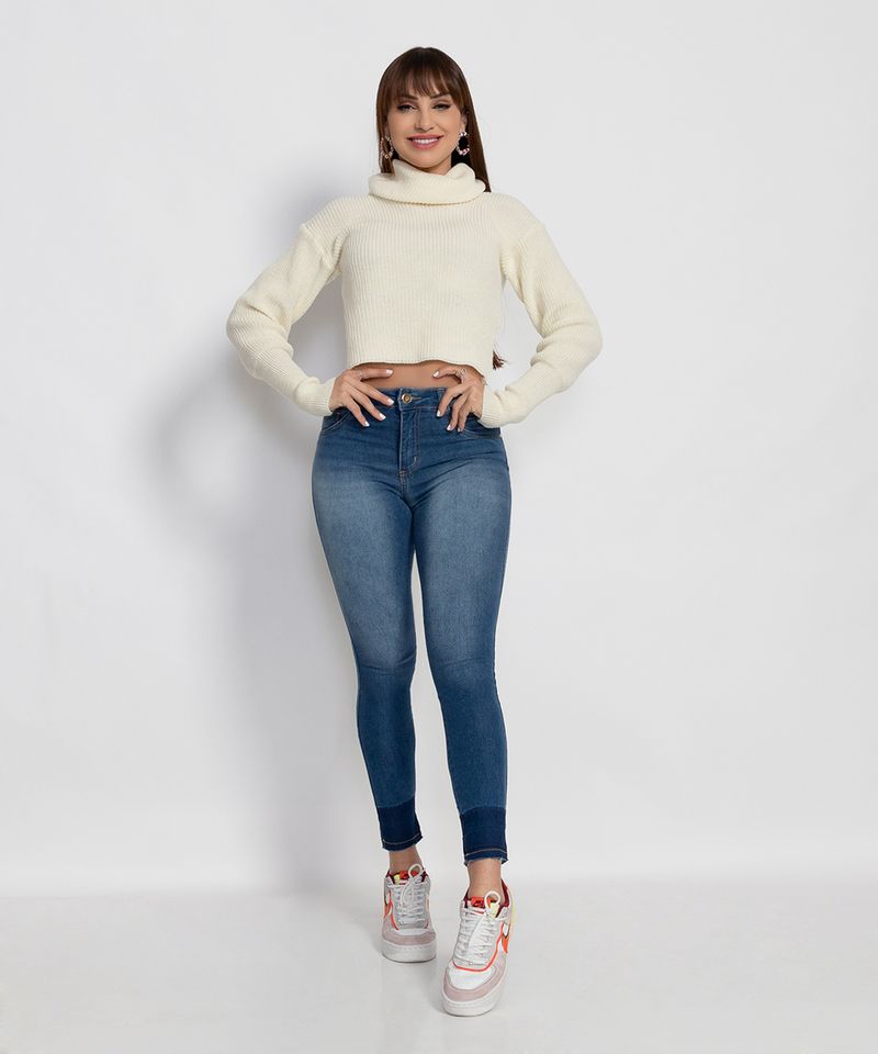 Calça Jeans Médio Skinny Feminina Bio Tipo - lojasbesni