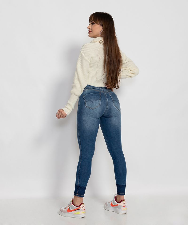 Calça Jeans Médio Skinny Feminina Bio Tipo - lojasbesni