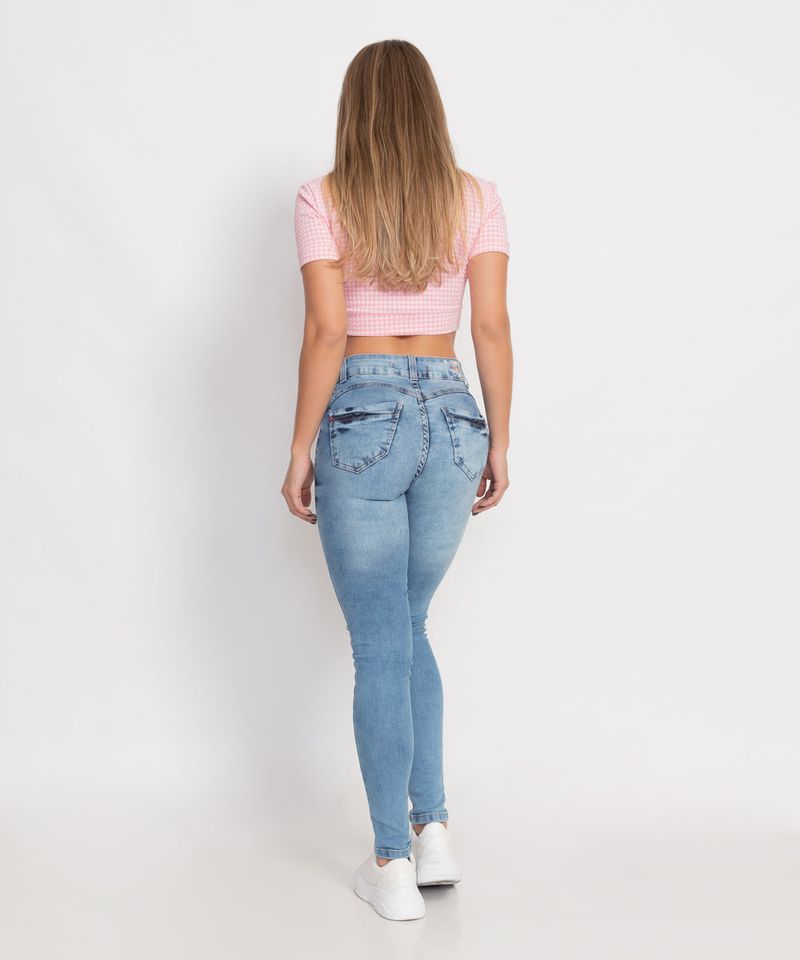 Calça Jeans Feminino Adulto Skinny Com Elastano Lixado 26963 Biotipo Jeans  36 - Malhas Ferju