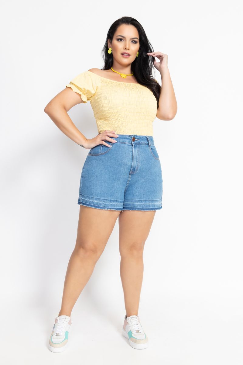 Short jeans cintura 2024 alta plus size