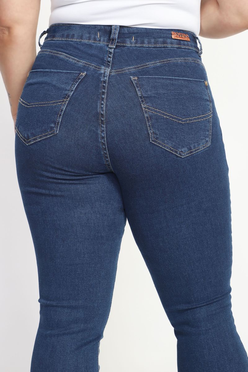 Calça Plus Size Flare Feminina Azul Marinho Bokker - Ane Jeans - 11 Anos